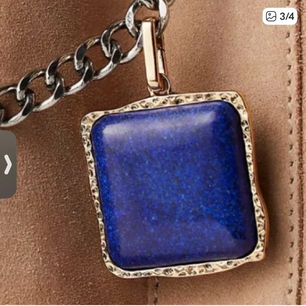 Free People Lapis Square Bag Charm. - Picture 3 of 3